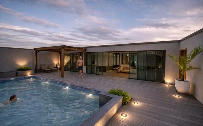Vivienda unifamiliar — Terraza y piscina